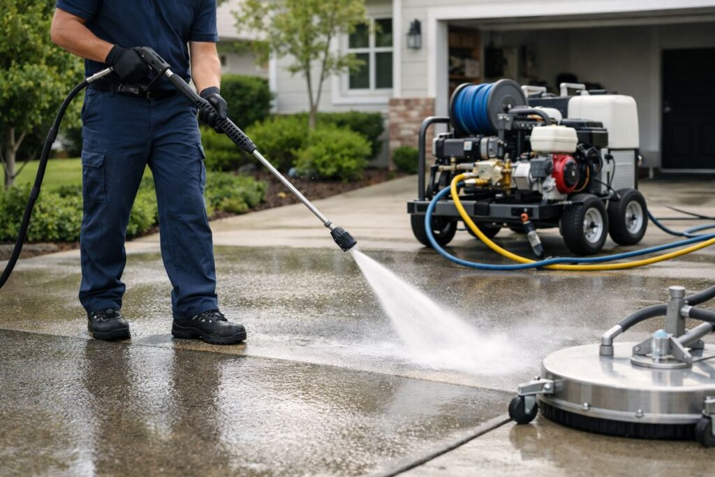 Driveway Pressure Washing: What to Expect From Pros